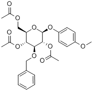 4-METHOXYPHENYL 2,4,6-TRI-O-ACETYL-3-O-BENZYL-BETA-D-GLUCOPYRANOSIDE Structure