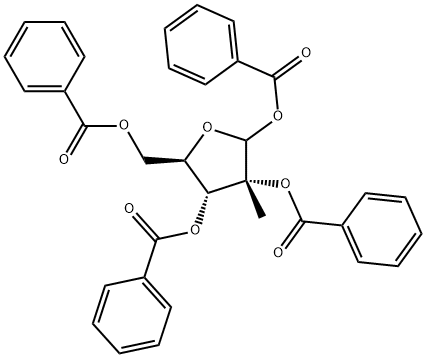 1,2,3,5-Tetra-O-benzoyl-2C-methyl-D-ribofuranose Structure