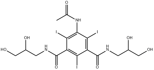 5-(Acetamido)-N,N'-bis(2,3-dihydroxypropyl)-2,4,6-triiodo-1,3-benzenedicarboxamide Structure