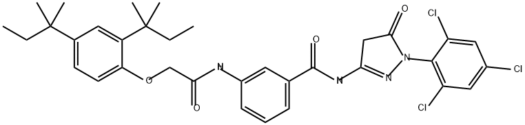 3-(2-(2,4-Di-tert-pentylphenoxy)acetamido)-N-(5-oxo-1-(2,4,6-trichlorophenyl)-2-pyrazolin-3-yl)benzamide Structure
