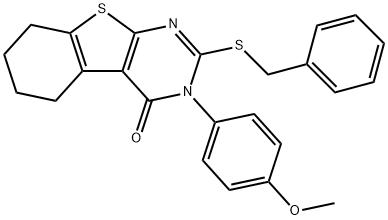 2-(benzylsulfanyl)-3-(4-methoxyphenyl)-5,6,7,8-tetrahydro[1]benzothieno[2,3-d]pyrimidin-4(3H)-one Structure