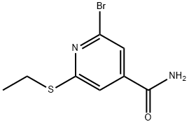 2-Bromo-6-(ethylthio)-4-pyridinecarboxamide Structure