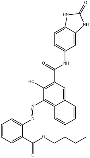 Butyl 2-[[3-[[(2,3-dihydro-2-oxo-1H-benzimidazol-5-yl)amino]carbonyl]-2-hydroxy-1-naphthyl]azo]benzoate Structure