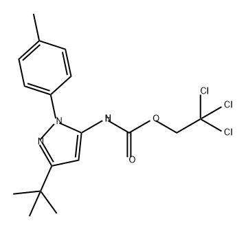 2,2,2-trichloroethyl 3-tert-butyl-1-(4-methylphenyl)-1H-pyrazol-5-ylcarbamate Structure