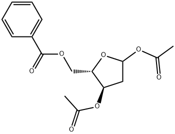1,3-Di-O-acetyl-2-deoxy-5-O-benzoyl-D-xylofuranose Structure