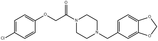 1-(2-[4-Chlorophenoxy]acetyl)-4-(3,4-methylenedioxybenzyl)piperazine Structure
