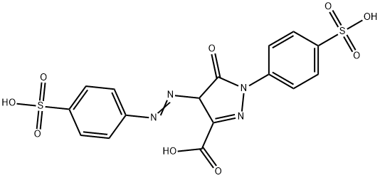 4,5-dihydro-5-oxo-1-(4-sulphophenyl)-4-[(4-sulphophenyl)azo]-1H-pyrazole-3-carboxylic acid Structure