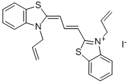 3-allyl-2-[3-[3-allylbenzothiazol-2(3H)-ylidene]prop-1-enyl]benzothiazolium iodide Structure