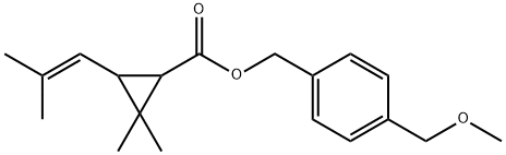2,2-Dimethyl-3-(2-methylpropyl)cyclopropanecarboxylic acid p-(methoxymethyl)benzyl ester Structure