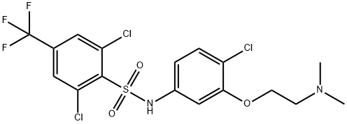BenzenesulfonaMide, 2,6-dichloro-N-[4-chloro-3-[2-(diMethylaMino)ethoxy]phenyl]-4-(trifluoroMethyl)- Structure