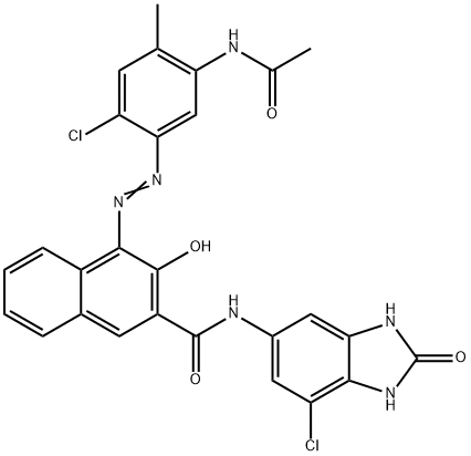 4-[[5-(acetylamino)-2-chloro-4-methylphenyl]azo]-N-(7-chloro-2,3-dihydro-2-oxo-1H-benzimidazol-5-yl)-3-hydroxynaphthalene-2-carboxamide Structure