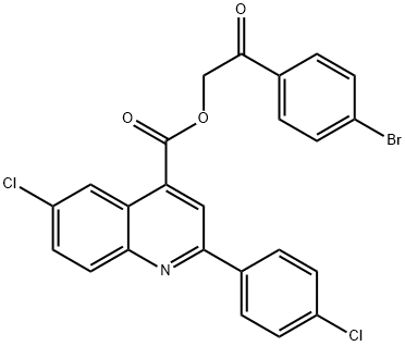 2-(4-bromophenyl)-2-oxoethyl 6-chloro-2-(4-chlorophenyl)-4-quinolinecarboxylate Structure