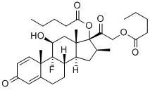 9-fluoro-11beta,17,21-trihydroxy-16beta-methylpregna-1,4-diene-3,20-dione 17,21-di(valerate) Structure