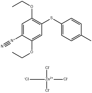 2,5-Diethoxy-4-[(4-methylphenyl)thio]-benzenediazonium tetrachlorozincate Structure