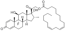 9-fluoro-11beta,17-dihydroxy-16alpha-methylpregna-1,4-diene-3,20-dione  21-(9Z,12Z)-octadeca-9,12-dienoate Structure