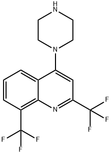 2,8-BIS(TRIFLUOROMETHYL)-4-(PIPERAZIN-1-YL)QUINOLINE Structure