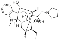 (17R,21-alpha)-17,21-Dihydroxy-4-(2-hydroxy-3-pyrrolidinopropyl)ajmala nium Structure