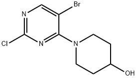 1-(5-bromo-2-chloropyrimidin-4-yl)piperidin-4-ol Structure
