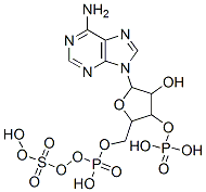 6-amino-9-[3-hydroxy-5-[(hydroxy-sulfooxy-phosphoryl)oxymethyl]-4-phosphonooxy-oxolan-2-yl]-purine Structure