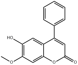 6-HYDROXY-7-METHOXY-4-PHENYLCOUMARIN Structure