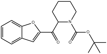 RAC-TERT-BUTYL 2-(1-BENZOFURAN-2-YLCARBONYL)PIPERIDINE-1-CARBOXYLATE Structure