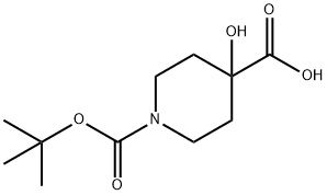 1-BOC-4-HYDROXY-4-PIPERIDINECARBOXYLIC ACID Structure