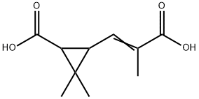 3-CARBOXY-ALPHA-2,2-TRIMETHYL-CYCLOPROPANEACRYLIC ACID Structure