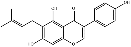 3-(4-Hydroxyphenyl)-5,7-dihydroxy-6-(3-methyl-2-butenyl)-4H-1-benzopyran-4-one Structure
