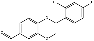 4-[(2-CHLORO-4-FLUOROBENZYL)OXY]-3-METHOXYBENZALDEHYDE Structure