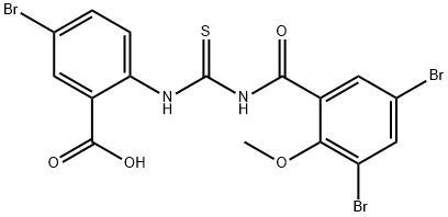 5-BROMO-2-[[[(3,5-DIBROMO-2-METHOXYBENZOYL)AMINO]THIOXOMETHYL]AMINO]-BENZOIC ACID Structure