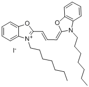 3,3'-DIHEPTYLOXACARBOCYANINE IODIDE Structure