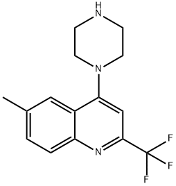 6-METHYL-4-PIPERAZINO-2-(TRIFLUOROMETHYL)QUINOLINE Structure