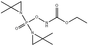 O-(Bis(2,2-dimethyl-1-aziridinyl)phosphinyl)-N-hydroxyurethane Structure