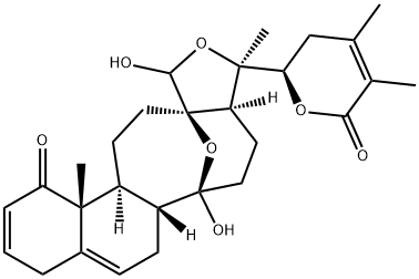 (13R,22R)-13,14:18,20-Diepoxy-14,18,22-trihydroxy-1-oxo-13,14-secoergosta-2,5,24-trien-26-oic acid 26,22-lactone Structure