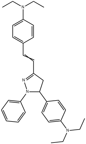 4-[2-[5-[4-(Diethylamino)phenyl]-4,5-dihydro-1-phenyl-1H-pyrazol-3-yl]vinyl]-N,N-diethylaniline Structure