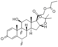 6alpha,9-difluoro-11beta-hydroxy-16alpha,17-[isopropylidenebis(oxy)]pregna-1,4-diene-3,20-dione 21-propionate Structure