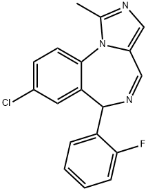 8-Chloro-6-(2-fluorophenyl)-1-methyl-6H-Imidazo[1,5-a][1,4]benzodiazepine Structure