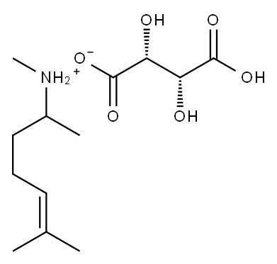 [R-(R*,R*)]-methyl(1,5-dimethylhex-4-enyl)ammonium hydrogen tartrate Structure