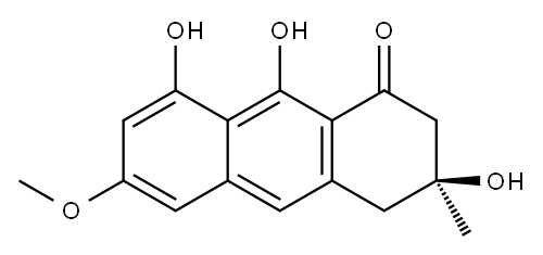 3,4-Dihydro-3,8,9-trihydroxy-3-methyl-6-methoxyanthracene-1(2H)-one Structure