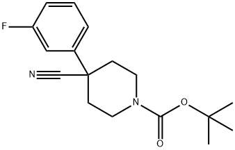 1-N-BOC-4-(3-FLUOROPHENYL)PIPERIDINE-4-CARBONITRILE Structure