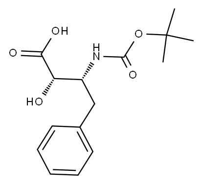 N-BOC-(2S,3R)-2-HYDROXY-3-AMINO-4-PHENYLBUTANOIC ACID Structure