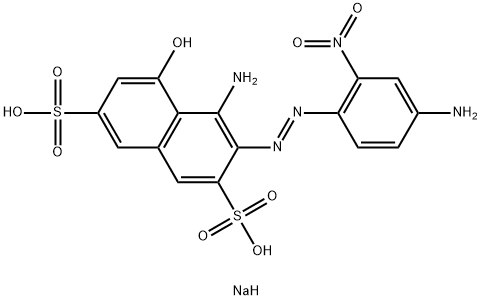 4-Amino-3-[(4-amino-2-nitrophenyl)azo]-5-hydroxy-2,7-naphthalenedisulfonic acid disodium salt Structure