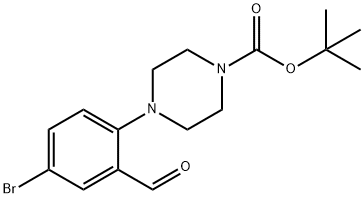 4-(4-Bromo-2-formyl-phenyl)-piperazine-1-carboxylic acid tert-butyl ester Structure