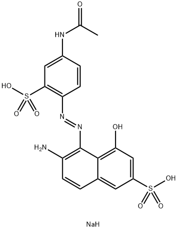 disodium 5-((4-acetylamino-2-sulphophenyl)azo)-6-amino-4-hydroxynaphthalene-2-disulphonate Structure
