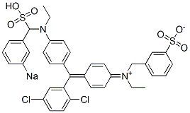 N-[4-[(2,5-Dichlorophenyl)[4-[N-ethyl-N-(3-sodiosulfobenzyl)amino]phenyl]methylene]-2,5-cyclohexadien-1-ylidene]-N-ethyl-3-sulfonatobenzenemethanaminium Structure
