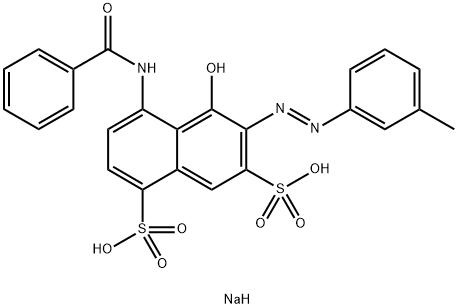 disodium 4-(benzoylamino)-5-hydroxy-6-[(m-tolyl)azo]naphthalene-1,7-disulphonate  Structure