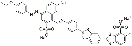 2-[2-[4-[[4-[(4-Ethoxyphenyl)azo]-7-sodiosulfo-1-naphthalenyl]azo]phenyl]benzothiazol-6-yl]-6-methylbenzothiazole-7-sulfonic acid sodium salt Structure