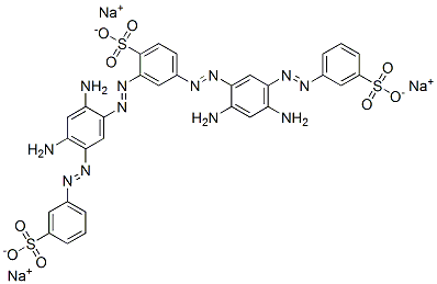 trisodium 2,4-bis[[2,4-diamino-5-[(3-sulphonatophenyl)azo]phenyl]azo]benzenesulphonate  Structure