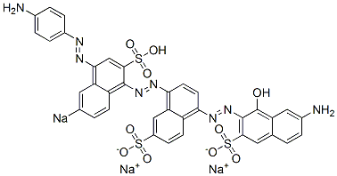 7'-Amino-4-[[4-[(4-aminophenyl)azo]-6-sodiosulfo-1-naphthalenyl]azo]-1'-hydroxy[1,2'-azobisnaphthalene]-3',6-disulfonic acid disodium salt Structure