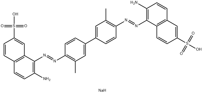 6-Amino-5-[[4'-[(2-amino-7-sulfo-1-naphtyl)azo]-3,3'-dimethyl-1,1'-biphenyl-4-yl]azo]-2-naphthalenesulfonic acid disodium salt Structure